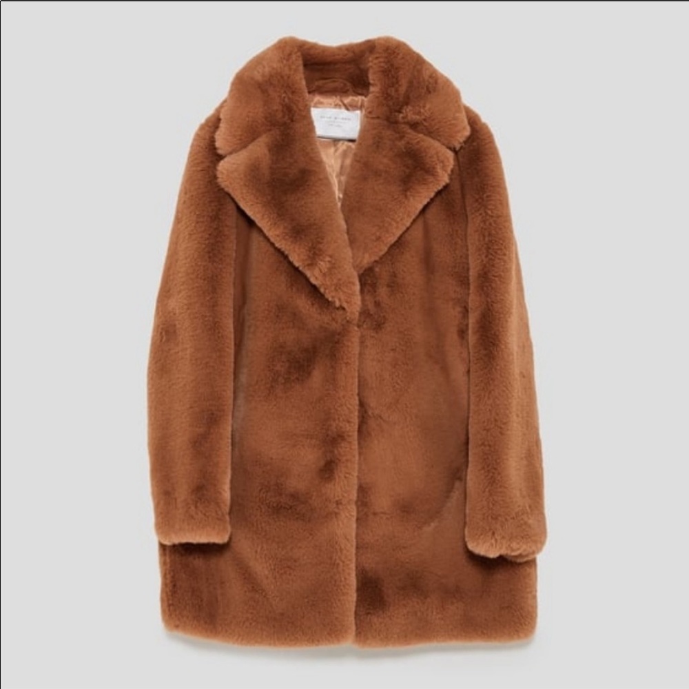 Zara Brown Teddy Coat
